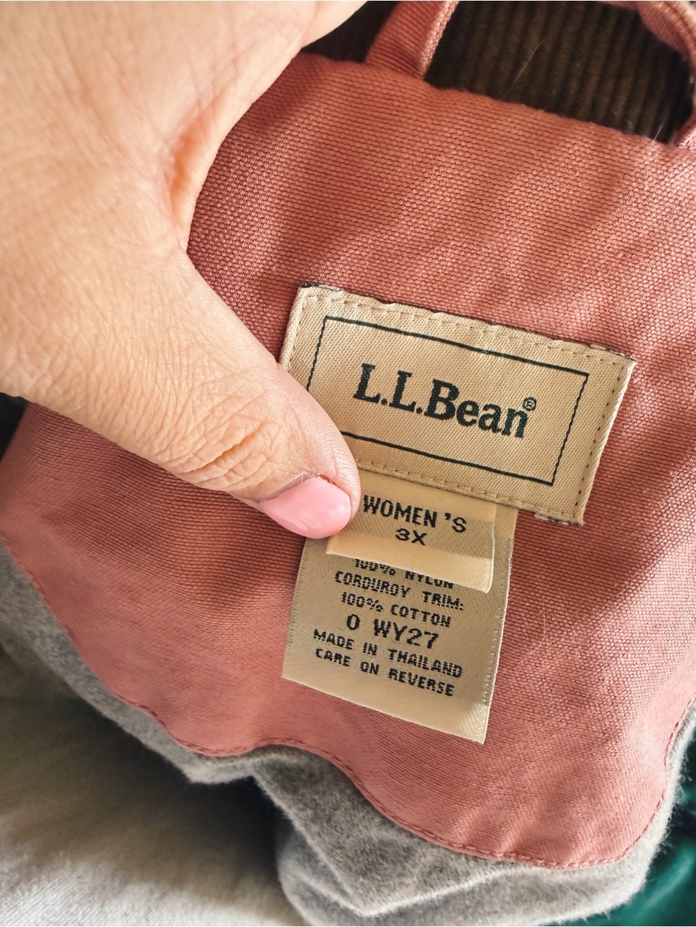 L.L. Bean Women's Dusty Rose Chore Jacket with Corduroy Collar - Picture 4 of 6